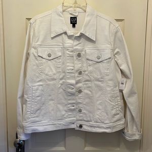 Gap Women's White Denim Jacket Size L